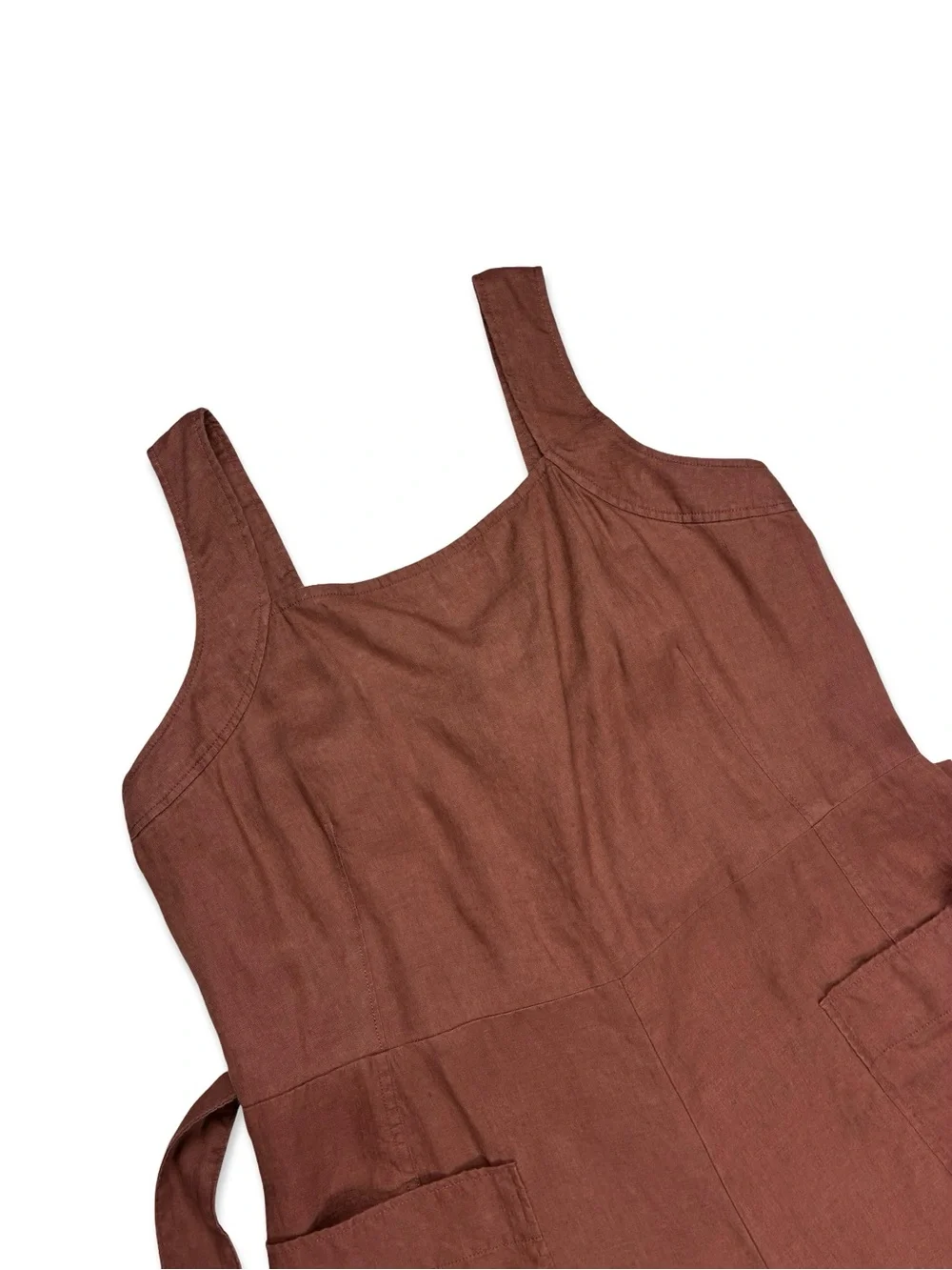 Everlane Brown Linen Utility Coveralls